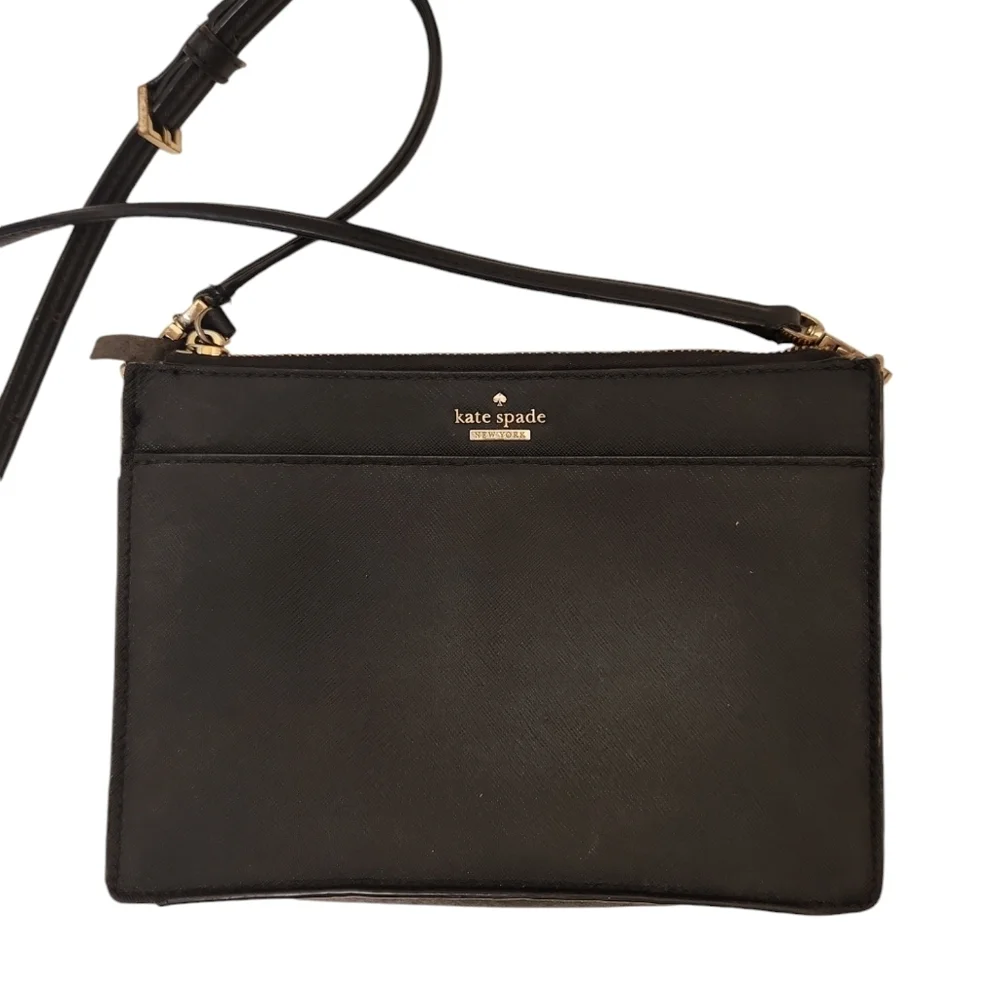 Kate Spade New York Women's Black Saffiano Leather Crossbody